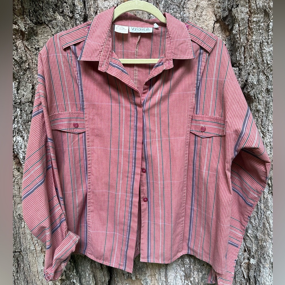 Vintage Vanderbilt Striped Button-Down Shirt